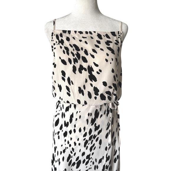 Reformation Dress Size 6 Animal Print Maxi  Spaghetti Strap Faux Wrap Skirt - Picture 3 of 12